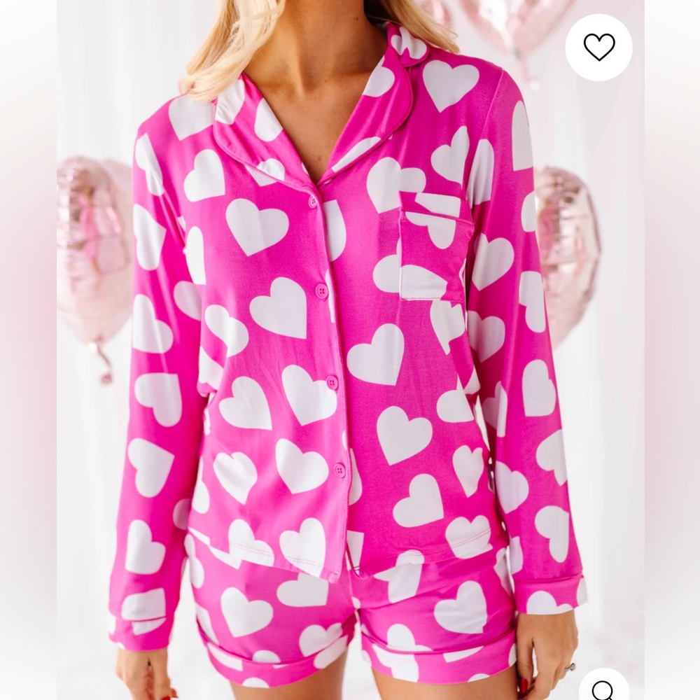 Bums & Roses Women’s Pajama Collar shirt and shorts set